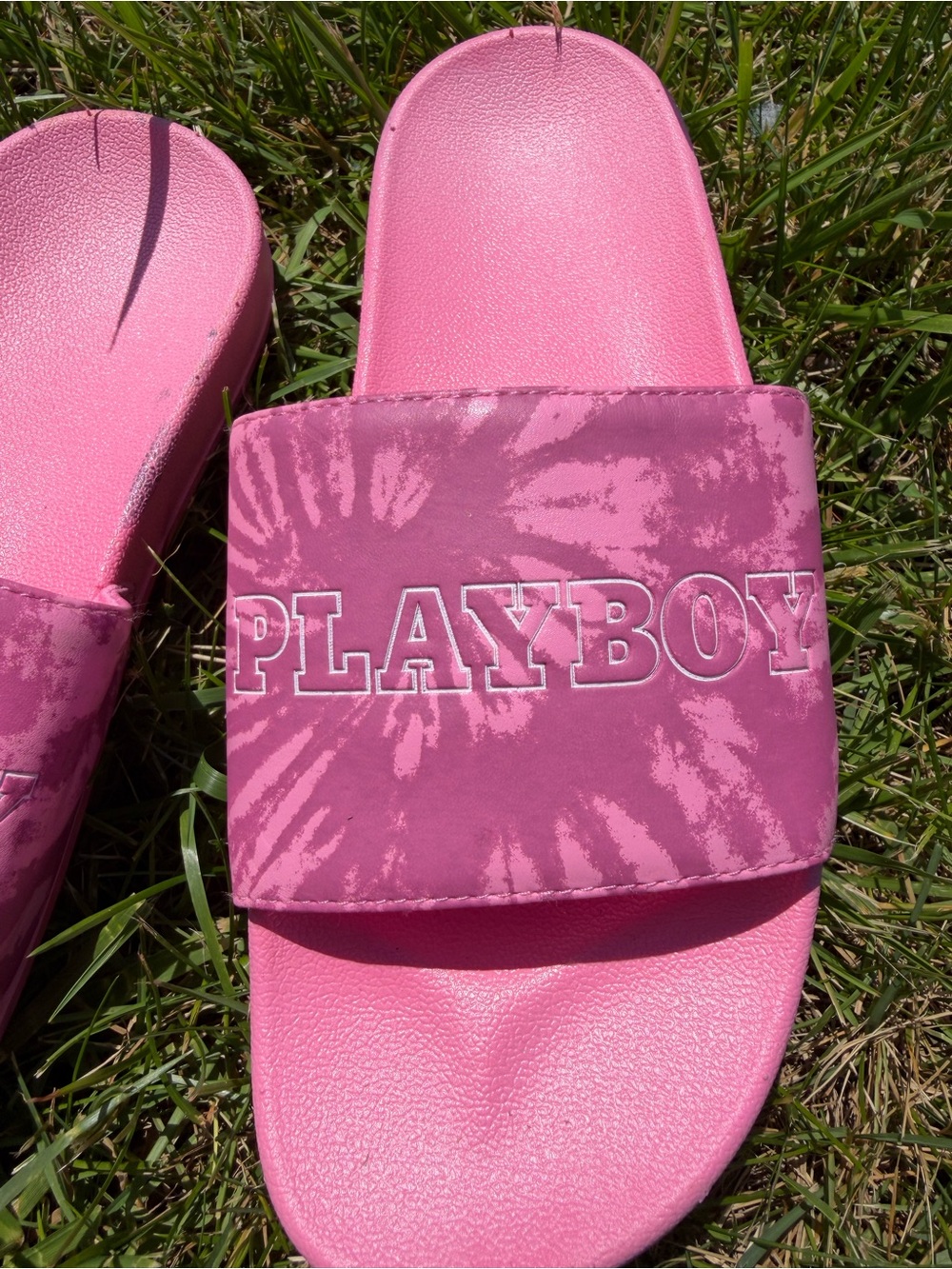 Playboy Pink Slide Sandals Size 7 - Picture 3 of 4